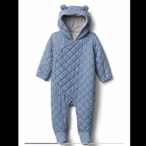 Baby Gap Quilted Chambray Bear One Piece